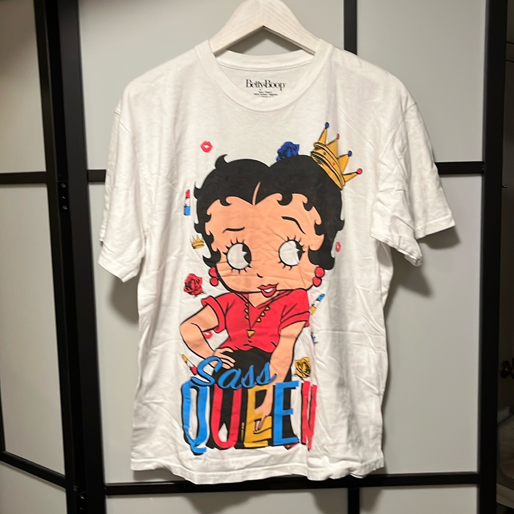 Betty Boop Sass Queen White T Shirt Unisex Size Large